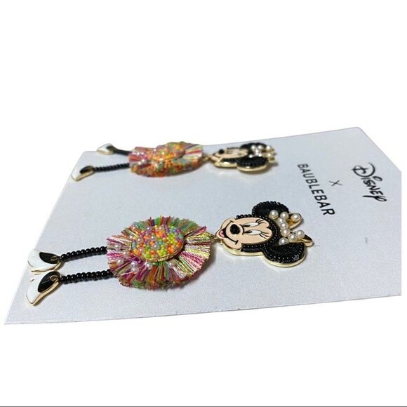 Disney x Baublebar Dangle Earrings Mickey / Minnie Body Fringe Ears Gift Holiday - Picture 6 of 15